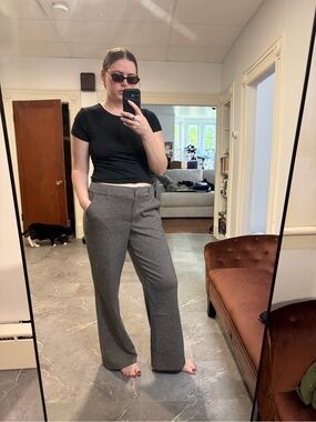 Checkered Wide-Leg Women’s Trousers - Black/Gray
